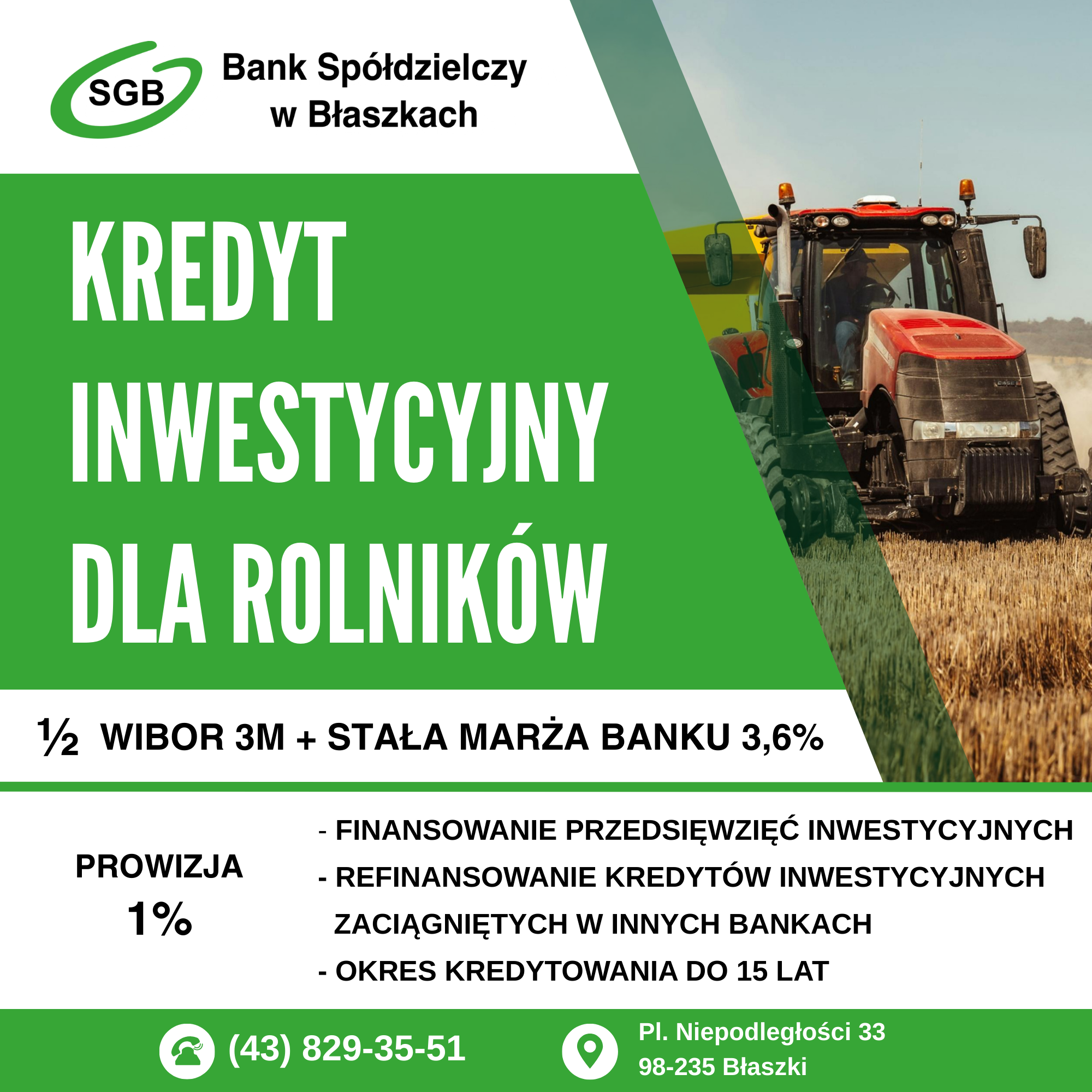 Kredyt inwestycyjny dla rolników